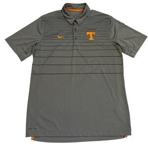 Nike Tennessee Volunteers Polo Shirt Mens Medium Gray Dri-FIT Golf Performance